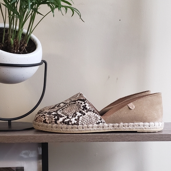 NWT Verbenas Suede and Snakeskin Detail Espadrille - Picture 3 of 6